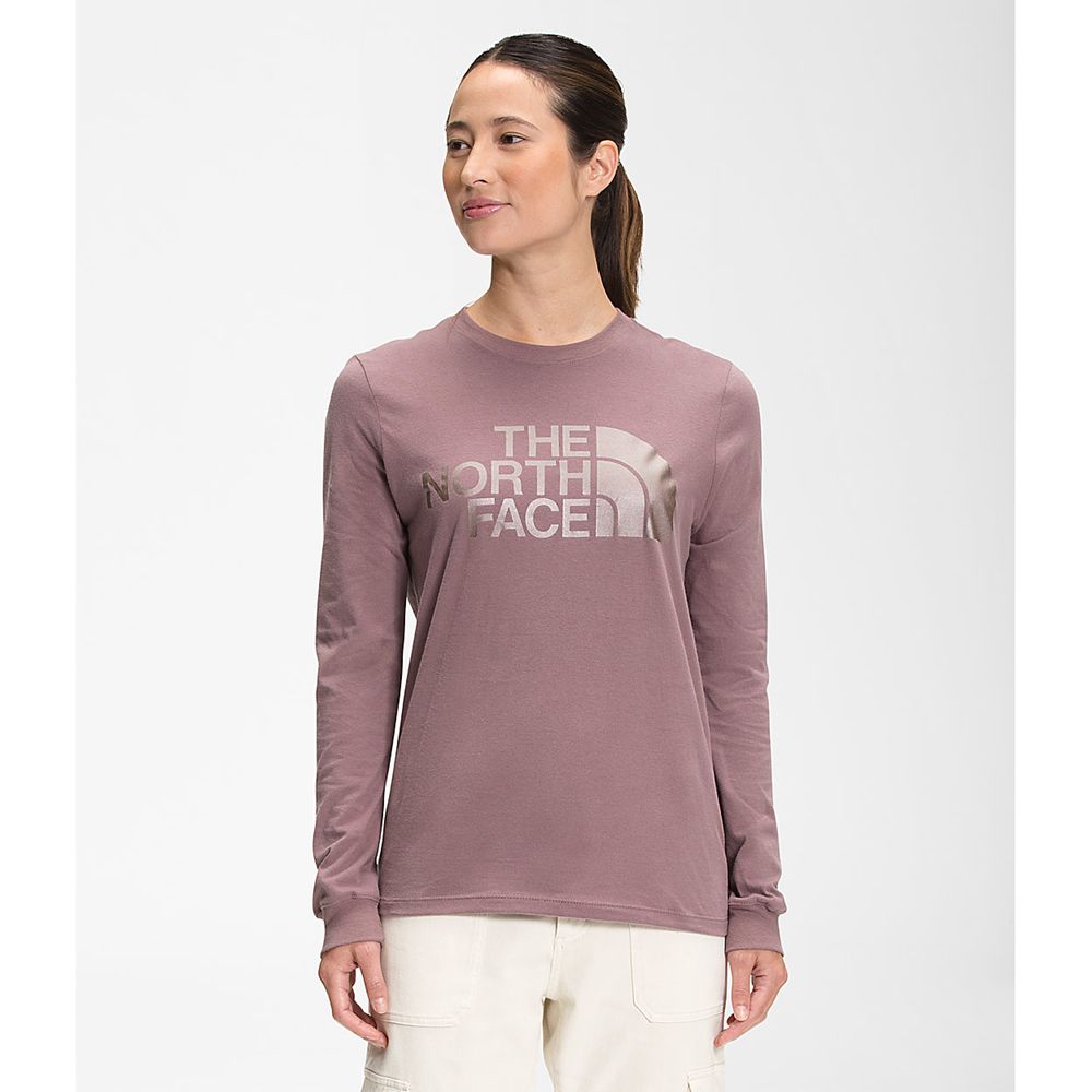 The North Face Long Sleeve Womens Australia - The North Face Long Sleeve Half Dome Light Purple (UAH